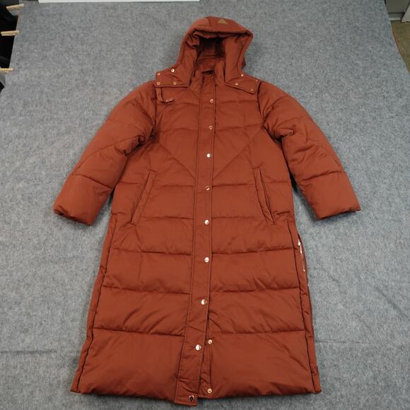 Avec Les Filles Coat Womens Extra Large Puffer Down Fill Copper Long Hooded - Picture 2 of 14